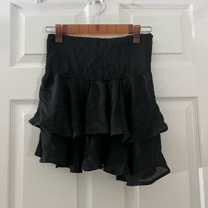 SHEIN Smocked High-Rise Flounce Mini Skirt